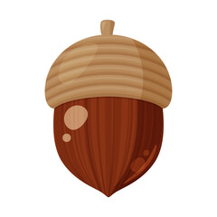 どんぐりのイラスト_1個 © ふわぷか