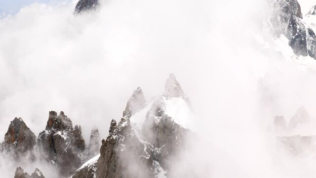 high altitude fog in the mountains