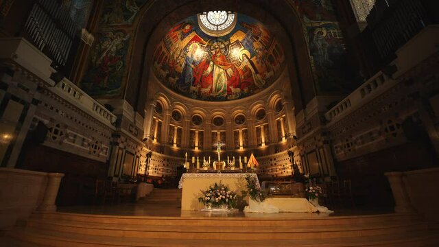 Inside of the Basilica of Sainte-Th&eacute;r&egrave;se Lisieux in France