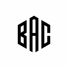 BAC Initial three letter logo hexagon