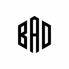 BAD Initial three letter logo hexagon