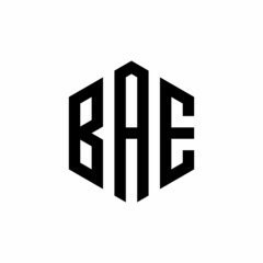 BAE Initial three letter logo hexagon