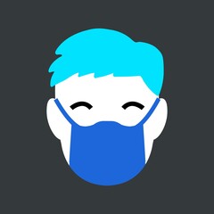 Wearing face mask - vector symbol