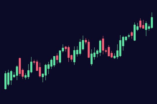 Simple candlestick chart stock market illustration
