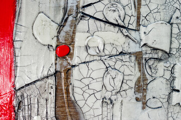 Pattern of multicolor abstract acrylic contemporary art craquelure texture