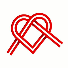 3D lines and heart vector illustration design