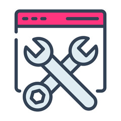 website services flat line design, SEO and web flat design for mobile concepts and web apps. Collection of modern infographic logo and pictogram.