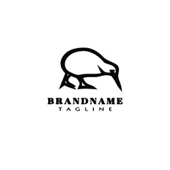 bird logo cartoon icon design template black cute vector illustration