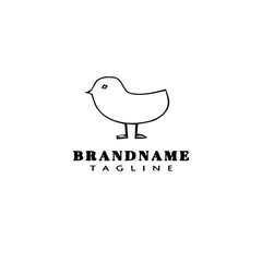 bird logo cartoon icon design character black isolated vector illustration