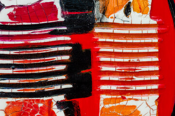 Pattern of multicolor abstract acrylic contemporary art craquelure texture
