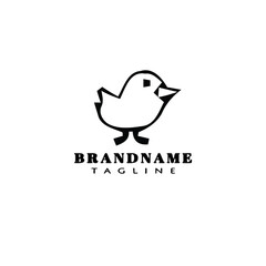 bird logo cartoon icon design template black isolated vector symbol