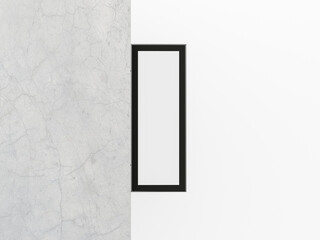 Vertical Signboard Mockup on wall corner, store signage lightbox template