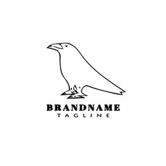 bird logo cartoon icon creative template black isolated vector illustration