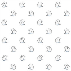Cute Ghost Seamless Pattern - Amazing vector pattern of a cute little ghost suitable for background, fabric pattern, design asset, halloween, wrapping paper, wallpaper and illustration in general