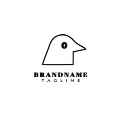bird logo cartoon icon design creative black isolated vector illustration