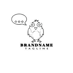 bird logo cartoon icon design template black isolated creative illustration
