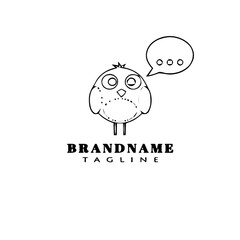bird logo cartoon icon design template black isolated vector creative