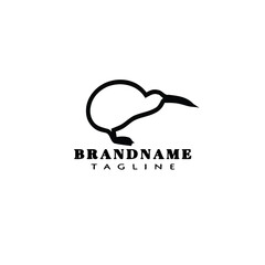 concept bird logo cartoon icon design template black isolated vector illustration