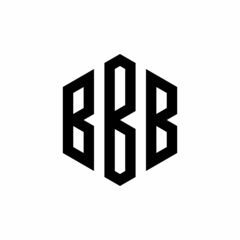 BBB Initial three letter logo hexagon