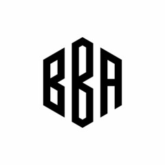 BBA Initial three letter logo hexagon