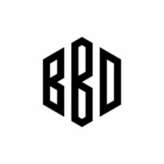 BBD Initial three letter logo hexagon