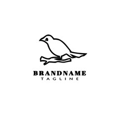 flat bird logo cartoon icon design template black isolated vector illustration