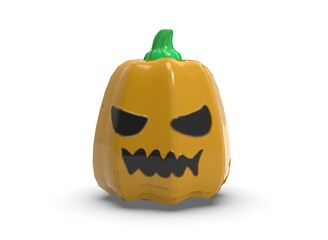 pumpkin-shaped candy on a white background 3d-rendering