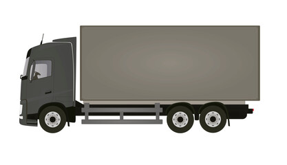 Grey delivery truck. vector illustration