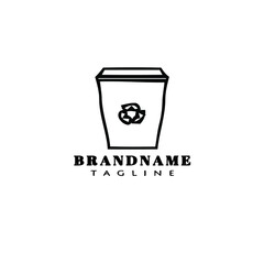 biodegradable logo cartoon icon flat template black isolated vector illustration