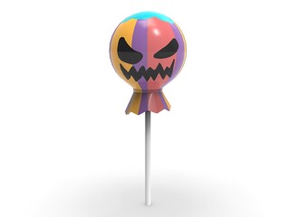 lollipop for halloween on a white background 3d-rendering