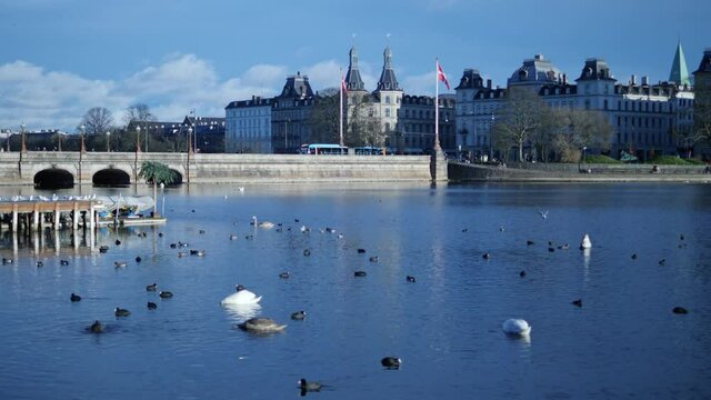 Dronning Louises Bro the Lakes Copenhagen Winter