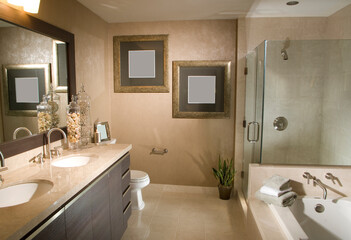 luxury bath room in new home interior design house