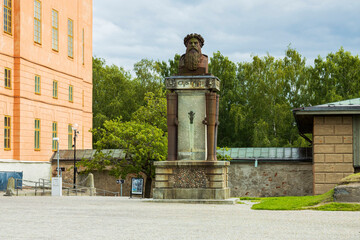 Obraz premium Beautiful view of Monument of Gustav Vasa at Uppsala Castle, Sweden. 