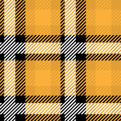 Vector Orange Plaid Check Teen Seamless Pattern in Geometric Abstract Style Can be used for Summer Fashion Fabric Design, School Textile Classic Dress, Picnic Blanket