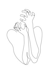 Surreal Faces Continuous line, drawing of set faces and hairstyle, fashion concept, woman beauty minimalist, vector illustration pretty sexy. Contemporary portrait