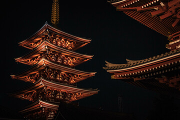 Fototapeta na wymiar Japan Night Sensouji Temple