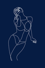 Surreal Faces Continuous line, drawing of set faces and hairstyle, fashion concept, woman beauty minimalist, vector illustration pretty sexy. Contemporary portrait