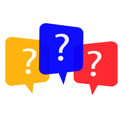 Question mark bubble. Message box with question icon. Vector illustration