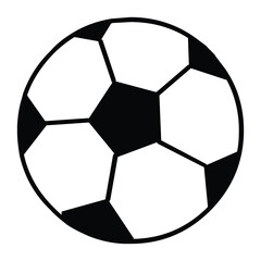 Soccer Ball Football Black Vector Design Isolated on White Background for Icon, Symbol, and Design. EPS 8 Editable Stroke - obrazy, fototapety, plakaty