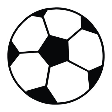Soccer Ball Football Black Vector Design Isolated on White Background for Icon, Symbol, and Design. EPS 8 Editable Stroke
