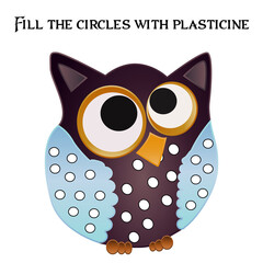 Educational paper game for preschoolers development. Cut out parts of image and glue on paper or fill in the white spots with plasticine