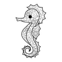 Hand drawn zentangle butterfly illustration. Decorative abstract doodle design element