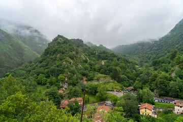 Basilica of Covadonga in the mountains of Asturias. Spain