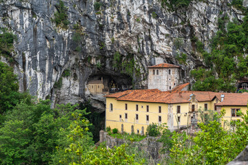 Basilica of Covadonga in the mountains of Asturias. Spain