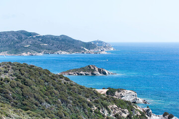 The Mediterranean east coast of Sardinia with its beautiful coastline.