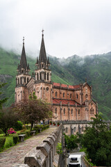 Fototapeta na wymiar Basilica of Covadonga in the mountains of Asturias. Spain