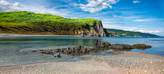 Seascape. Wild shores of the northeast Sea of Japan.
