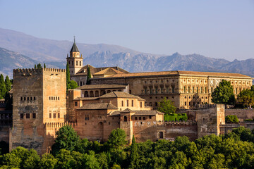 Majestic Alhambra Palace and Fortress Complex, Andalusia, Spain - obrazy, fototapety, plakaty