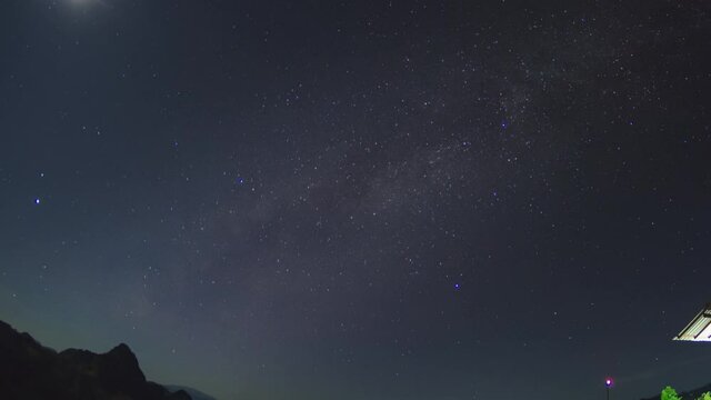 Beautiful Timelapse at night, Baan Huai Hee - Mae Hong Son Province, Thailand (There is a sign that says "Kik Khor Kho Viewpoint")