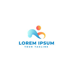 Abstract Ribbon Logo Gradient Brand For Company